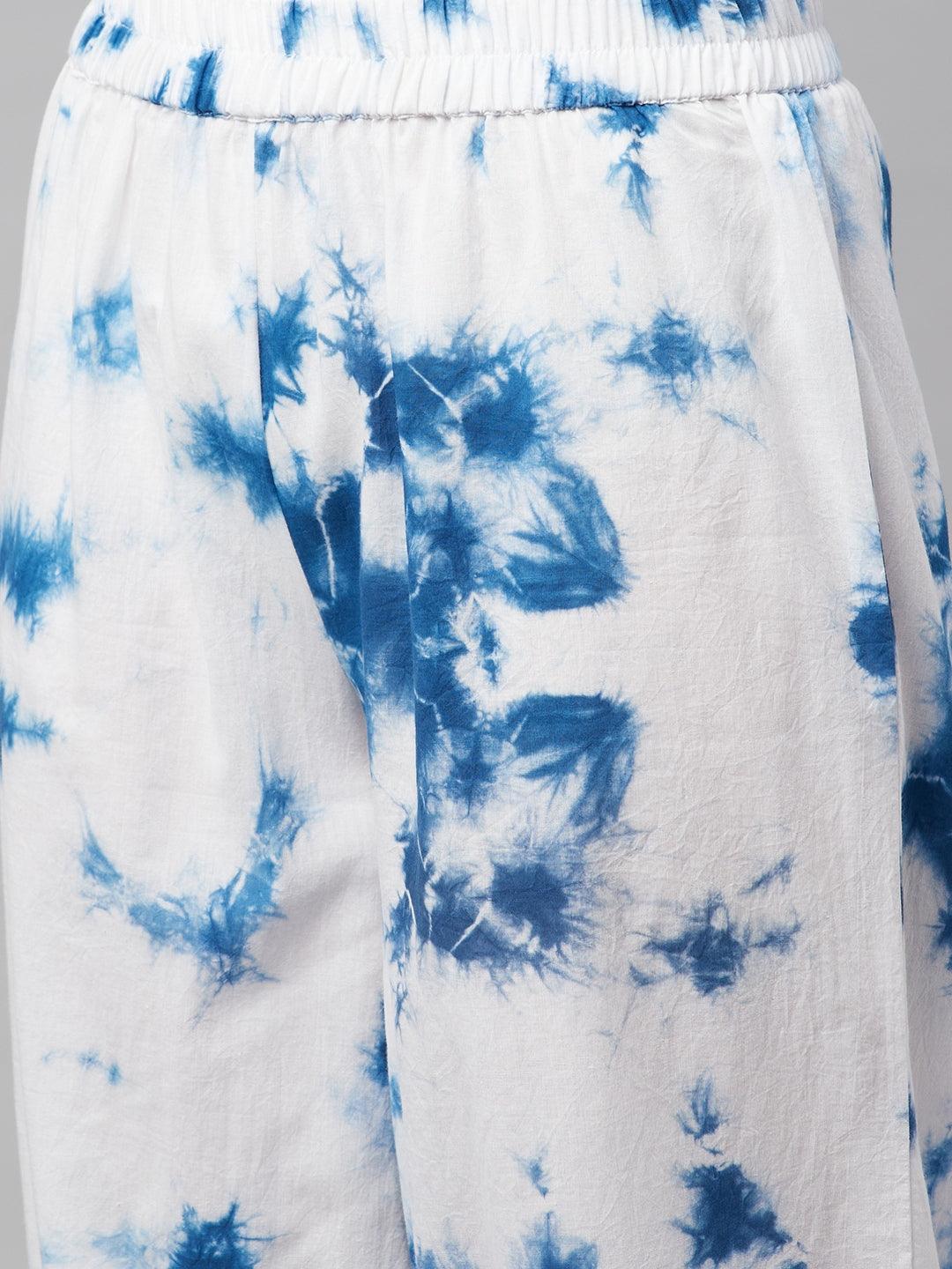 Blue Cotton Shirt Style Co-ord Set