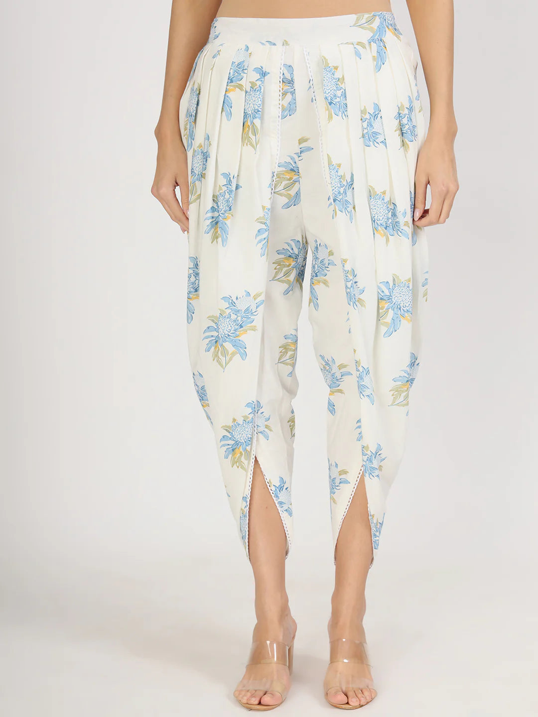 Off White Floral Print Cotton Co-ord Set